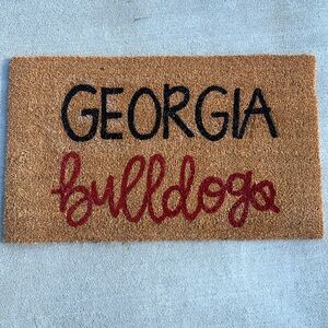 Hand painted Georgia Bulldog doormat!